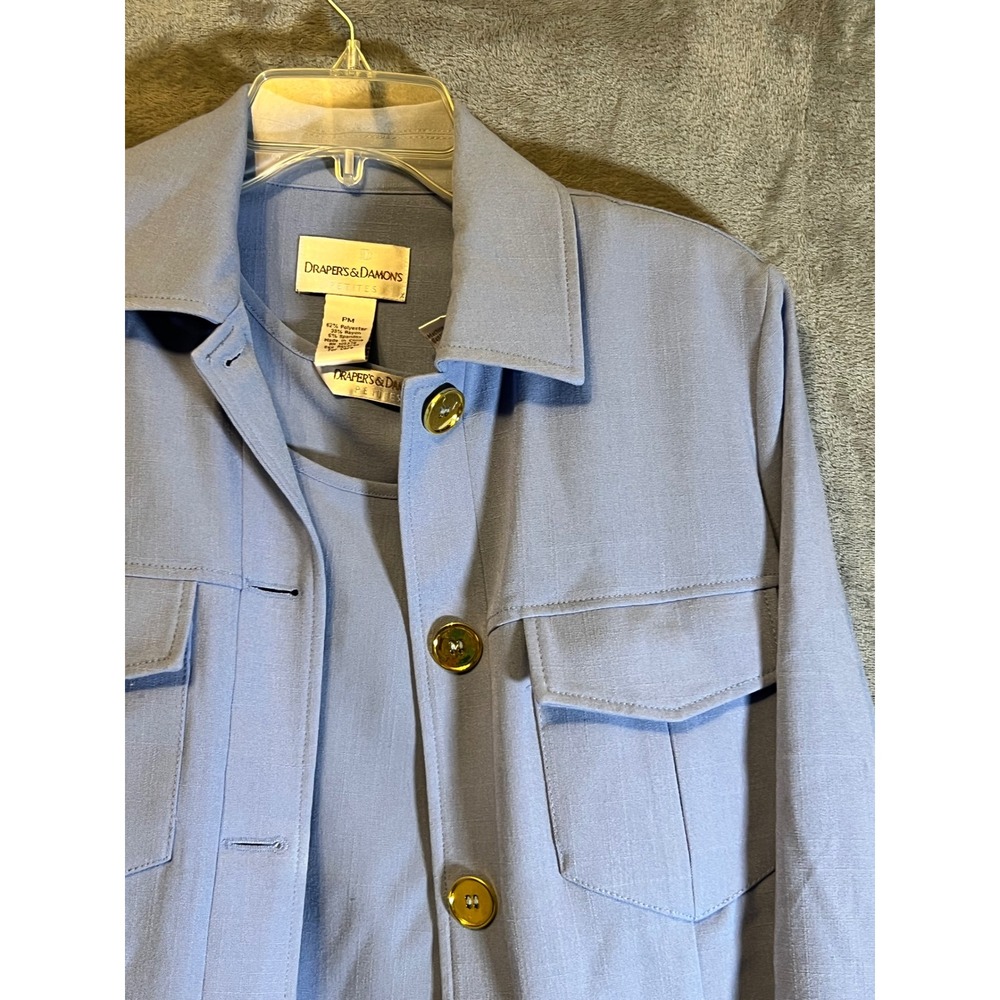 Drapers‎ & Damons Blue Jacket & Tank Set Petite Medium New Women's Outfit